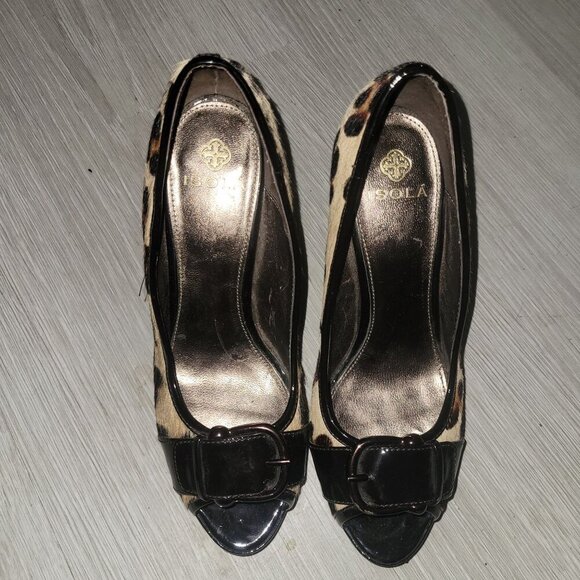 ISOLA  Animal Hair Print Buckle Front 7.5 Mobwife‎ Sexy NWOT Maximalist Party - Picture 7 of 11